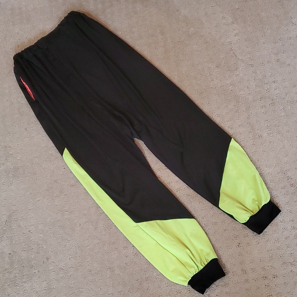 Custom neon colorblock jogger / harem pants